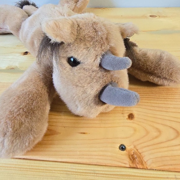 Disney Animal Kingdom Rhino Plush Brown Stuffed Animal Laying Flat Toy - Picture 3 of 10